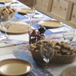 Table ready for cheese fondue