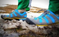 My new, cute shoes before embarking on a snowy and muddy orienteering course