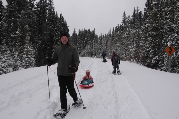 Snowshoeing the Cameron Lake Road