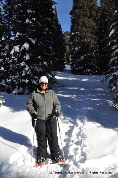 Snowshoeing on the backcountry trails at Grand Targhee