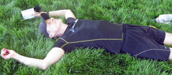 Ron Hendrickson enjoying post-race nirvana, photo by Lisa Messerer